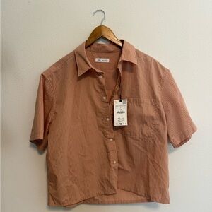 NWT Zara Striped Short Sleeve Shirt